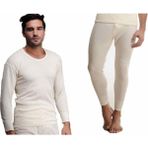 Hasyün Erkek %100 Yün Uzun Kollu Fanila Tayt Içlik Set 1002 - 1001- 1 Set - XL - Ekru