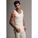Hasyün Erkek Askılı Yün Atlet - Doğal Termal Üst İçlik / 7071 - XL - Krem