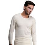 Hasyün Erkek Uzun Kollu Yün Fanila Bisiklet Yaka İçlik Woolmark Sertifikalı Ekoteks Belgeli (krem/XL)