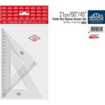 Hatas 21 cm / 60° / 45° Teknik Okul Öğrenci Gönyesi Seti