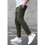 HATCELL Erkek Haki Renk Italyan Kesim Kaliteli Esnek Likralı Bilek Boy Double Katlı Paça Jogger Pantolon
