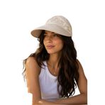 HatClub Exclusive Kadın Krem Vizör Şapka Çiçek Detaylı Ayarlanabilir Yapışkanlı Yazlık Güneş Koruyucu