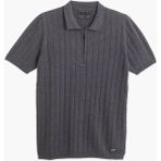 Hateko Erkek Gri Viskon Triko Yarım Fermuarlı Polo Tişört - 3XL