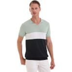 Hatem Saykı Mint Slim Fit Desenli Polo Yaka Casual Rayon Tişört