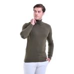 Hatemoğlu 3400ETC0A002 Haki Regular Fit Balıkçı Yaka Triko Erkek Kazak