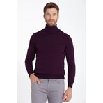 Hatemoğlu 3400ETC0A002 Mor Regular Fit Balıkçı Yaka Triko Erkek Kazak