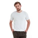 Hatemoğlu Beyaz Regular Fit Düz Bisiklet Yaka Rayon Triko Tişört