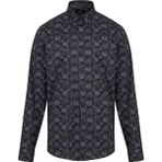 Hatemoğlu Erkek Antrasit Modern Fit %100 Pamuk Desenli Gömlek - XS - Koyu Gri
