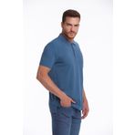 Hatemoğlu Erkek Indigo Regular Fit Düz 100% Pamuk Polo Yaka Tişört