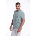 Hatemoğlu Erkek Mavi Regular Fit %100 Pamuk Polo Yaka Tişört