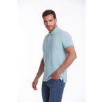 Hatemoğlu Erkek Mavi Regular Fit Düz 100% Pamuk Polo Yaka Tişört