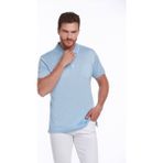 Hatemoğlu Erkek Mavi Regular Fit Merserize %100 Pamuk Basic Polo Yaka Tişört - A. Mavi
