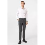 Hatemoğlu Gri Desenli Slim Fit Kumaş Pantolon