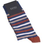 Hatemoğlu Kahverengi Pamuklu Çizgili Soket Çorap - Kahverengi - Açık Kahverengi - Standart