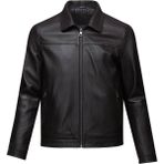 Hatemoğlu Kahverengi Slim Fit Bebe Yaka 100% Hakiki Deri Mont Erkekler İçin Şık Günlük Model