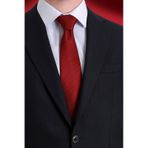 Hatemoğlu Kırmızı Düz Kravat 261810etc002 B68 Bordo - Antrasit