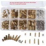 Hatfon 300 Adet M2 Metal Distans Vida Somun Seti Aralıyıcı Stand Off 10 Çeşit Şeffaf Çantada