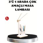 Hatıra Kutusu Kalemlik ve Telefon Standlı Masa Lambası – Kısılabilir LED Işık, Göz Dostu Tasarım - Lisinya