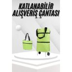 Hatıra Kutusu Katlanabilir Tekerlekli Pazar Market Çarşı Arabası Market Alışveriş Çantası - Lisinya
