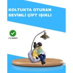 Hatıra Kutusu Romantik Çift Temalı Dekoratif Masa Lambası Yumuşak LED Işık - Lisinya