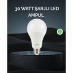 Hatıra Kutusu Şarjlı LED Ampul 30 Watt Soğuk Beyaz - Lisinya