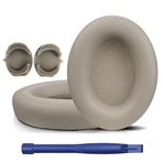 HATOFES Sony WH-1000XM3 (WH1000XM3) için yedek kulak yastığı, kulak üstü kulaklık, yumuşak protein derili yastık, gürültü yalıtımı, hafızalı köpük, ek kalınlık (altın rengi)