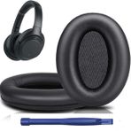 HATOFES Sony WH-1000XM3 (WH1000XM3) için Yedek Kulak Yastığı, Kulak Üstü Kulaklık, Yumuşak Protein Derisi Kulak Yastığı, Gürültü Yalıtımı, Hafızalı Köpük, Ekstra Kalınlık (siyah)
