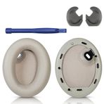HATOFES Sony WH-1000XM4 (WH1000XM4) Kulak Üstü Kulaklıklar için Yedek Kulak Pedleri Yastıkları, Yumuşak Protein Deri ile Kulaklık Yastıkları, Gürültü Yalıtımı Bellek Köpüğü, İlave Kalınlık (Altın)