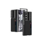 Hatreds Galaxy Z Fold 6 Kılıf Kamera Korumalı Karbon Fiber Arka Yüzey Hatreds Kartlıklı Kıpta Sert Kapak
