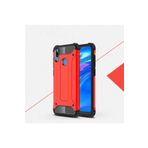 Hatreds Huawei Y7 Prime 2019 Uyumlu Zırhlı Kamera Korumalı Tank Silikon Kılıf, Kırmızı