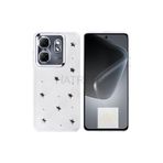 Hatreds İnfinix Smart 9 Kılıf Kamera Koruma Çıkıntılı Metalik Çıkartma Figürlü Şeffaf Tasarım Kapak, Şeffaf - Yıldız