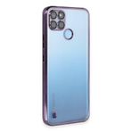Hatreds Realme C25Y Uyumlu Kılıf Lazer Kesim Renkli Kamera Korumalı Kapak, Mor