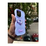 Hatreds Samsung Galaxy A34 Uyumlu Kılıf Sweet Kalpli İçi Yıldızlı Kurdaleli Kenarları Silikon Kapak, Lila