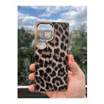 Hatreds Samsung Galaxy S25 Ultra Kılıf Leopar Desenli İpeksi Dokulu A+ Kalite Kapak Leopar Desen