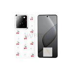 Hatreds Tecno Spark 20 Pro 5G Kılıf Kamera Koruma Çıkıntılı Metalik Çıkartma Figürlü Şeffaf Tasarım Kapak, Şeffaf - Kiraz