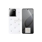 Hatreds Tecno Spark 20 Pro 5G Kılıf Kamera Koruma Çıkıntılı Metalik Çıkartma Figürlü Şeffaf Tasarım Kapak, Şeffaf - Lale