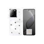 Hatreds Tecno Spark 20 Pro 5G Kılıf Kamera Koruma Çıkıntılı Metalik Çıkartma Figürlü Şeffaf Tasarım Kapak, Şeffaf - Yıldız