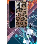 Hatreds Xiaomi Poco X7 Pro Kılıf Desenli Tasarımlı Kamera Koruma Çıkıntılı Yeni Nesil Kapak + Ekran Koruyucu, GOLD LEOPAR