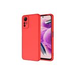 Hatreds Xiaomi Redmi Note 12S Uyumlu İçi Kadife Kamera Korumalı Renkli Silikon Kılıf, Kırmızı
