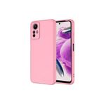 Hatreds Xiaomi Redmi Note 12S Uyumlu İçi Kadife Kamera Korumalı Renkli Silikon Kılıf, Pembe