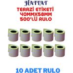 Hattat Terazi Etiketi 40MM x 58MM 500'LÜ Termal Rulo Etiket Dayanıklı Net Baskı - 10 RULO