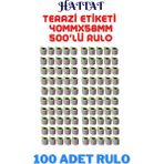 Hattat Terazi Etiketi 40MM x 58MM 500'LÜ Termal Rulo Etiket Dayanıklı Net Baskı - 100 RULO