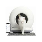Haustier Cb001 Gri Akıllı Otomatik Kedi Tuvaleti, App İle Uzaktan Kontrol, 75lt Hazne, 7lt Çöp Haznesi, Ağırlık Sensörlü beyaz