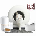 Haustier CB001-PWF Konfor Paketi - Akıllı Otomatik Kedi Tuvaleti, Akıllı Mama Kabı ve Otomatik Kedi Su Pınarı 3'lü Set