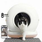 Haustier Cb002 Bej Akıllı Otomatik Kedi Tuvaleti Kameralı App ile Uzaktan Kontrol 75 Lt Hazne