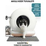 Haustier CB002 Bej Kameralı Akıllı Otomatik Kedi Tuvaleti, App ile Uzaktan Kontrol, 72LT Hazne, 7lt Çöp Haznesi - Beyaz - Bej
