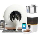 Haustier HST-CB002-BEJ Akıllı Otomatik Kedi Tuvaleti, QQ003 Beyaz Akıllı Mama Kabı , HST-WF009L-W Kedi Su Pınarı 3 Lü Set Haustier Türkiye Garantili