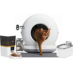 Haustier HST-CB002-GRI Akıllı Otomatik Kedi Tuvaleti, HST-QQ005 Beyaz Akıllı Mama Kabı , HST-WF007L Beyaz Kedi Su Sebili 3 Lü Set Haustier Türkiye Garantili