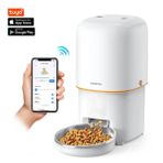 Haustier PF02 Akıllı Kedi Köpek Otomatik Mama Kabı , Tuya App-Wifi Uzaktan Kontrol, 4lt Hazne, Metal Kase - Beyaz