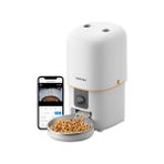 Haustier PF05 Kameralı 1080P Fhd Gece Görüş Akıllı Otomatik Kedi Mama Kabı, Tuya App-Wifi Uzaktan Kontrol, Sesle Çağırma, 2.4ghz-5ghz, 4lt Hazne, Metal Kase (Beyaz) [enerji Sınıfı A+]